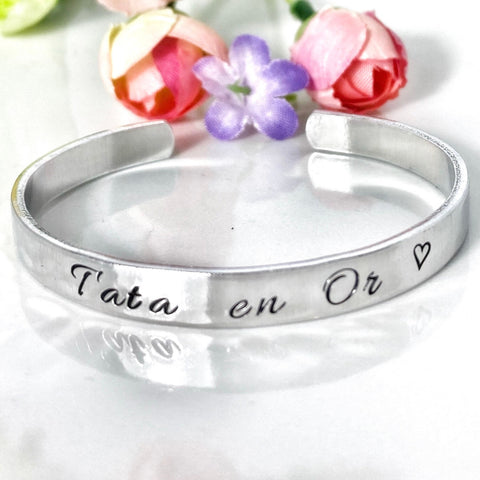 Cadeau Tata Tatie, Bracelet Jonc Tata, Idée Tata , Tata d'amour