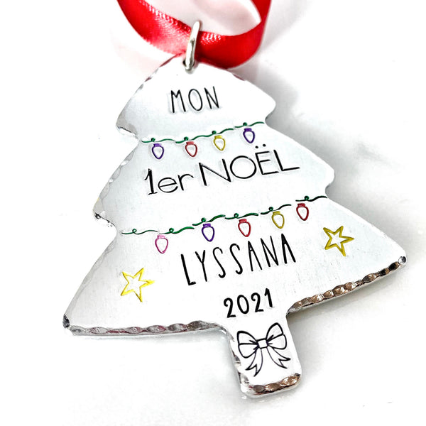 Boule de Noël Personnalisée , Décoration Sapin de Noël,Mon Premier Noël