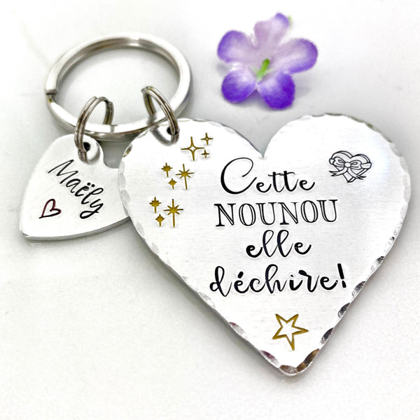 Super Nounou, Porte Clé Nounou, Cadeau Nounou, Nounou qui Déchire, Merci Nounou