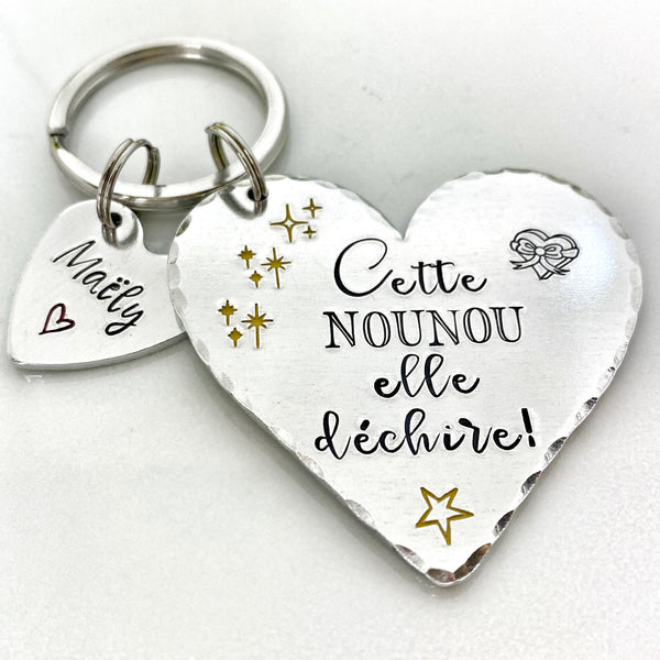 Super Nounou, Porte Clé Nounou, Cadeau Nounou, Nounou qui Déchire, Merci Nounou