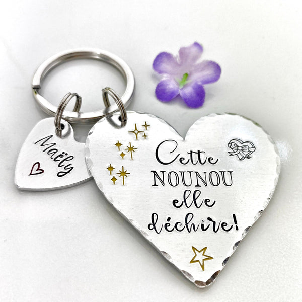 Super Nounou, Porte Clé Nounou, Cadeau Nounou, Nounou qui Déchire, Merci Nounou