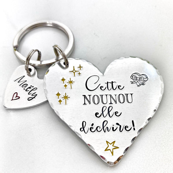 Super Nounou, Porte Clé Nounou, Cadeau Nounou, Nounou qui Déchire, Merci Nounou