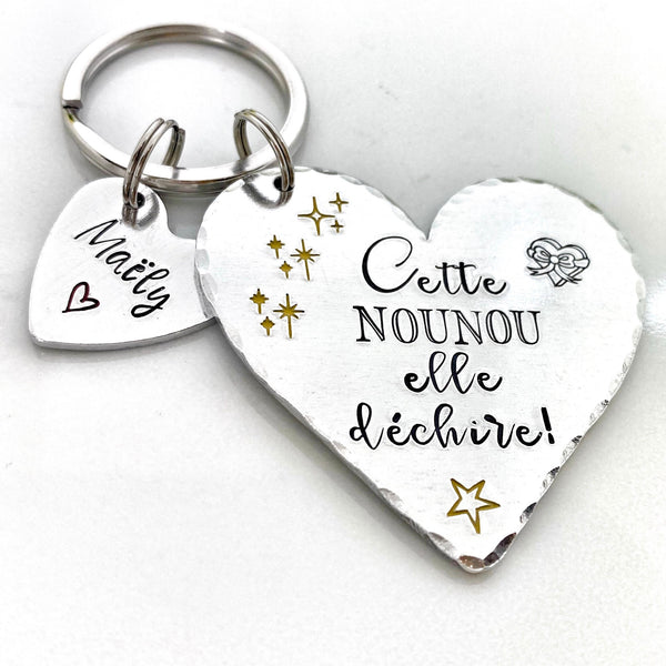 Super Nounou, Porte Clé Nounou, Cadeau Nounou, Nounou qui Déchire, Merci Nounou