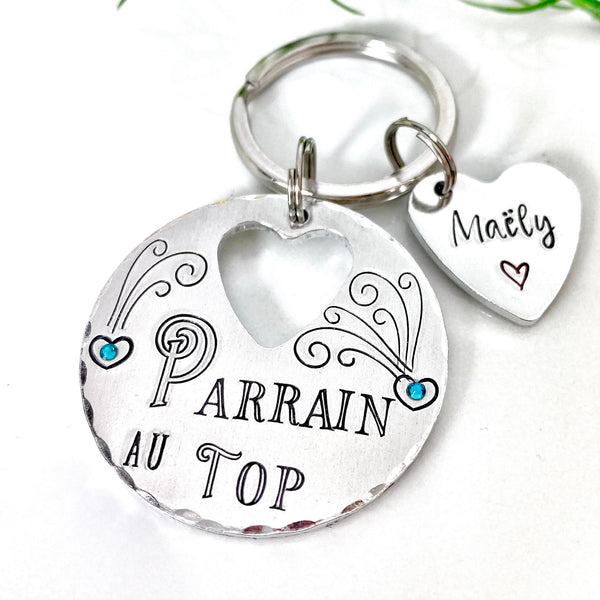 Porte Clé Parrain, Cadeau pour une Demande de Parrain