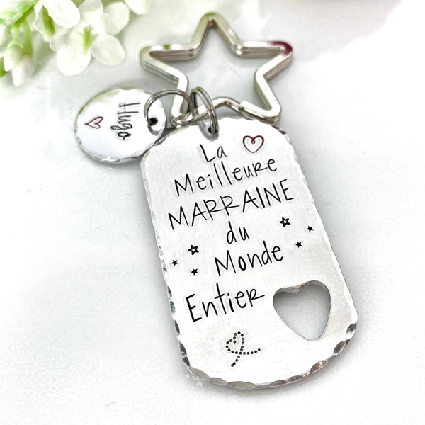 Meilleure Marraine Porte Clé, Demande Marraine, Porte-Clé Marraine, Cadeau Baptême Marraine, Marraine Formidable, Bijoux Marraine