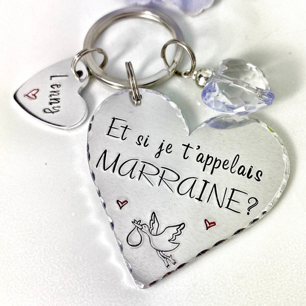 Demande Marraine, Porte-Clé Marraine, Cadeau Baptême Marraine, Et si je t'appelais Marraine, Bijoux Marraine