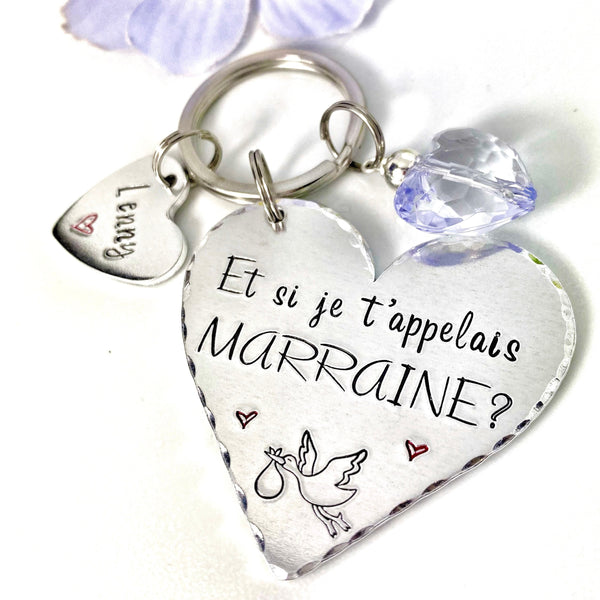 Demande Marraine, Porte-Clé Marraine, Cadeau Baptême Marraine, Et si je t'appelais Marraine, Bijoux Marraine