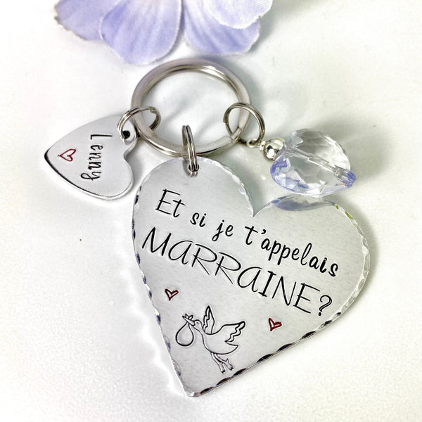 Demande Marraine, Porte-Clé Marraine, Cadeau Baptême Marraine, Et si je t'appelais Marraine, Bijoux Marraine