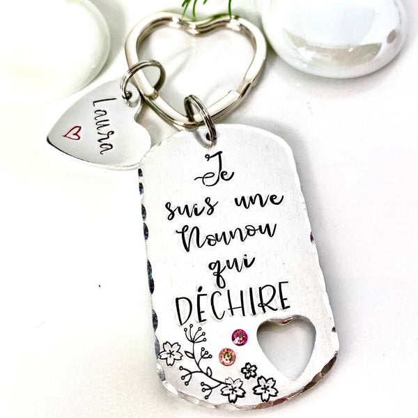 Nounou qui Déchire, Porte Clé Nounou, Cadeau Nounou, La Meilleure Nounou, Merci Nounou