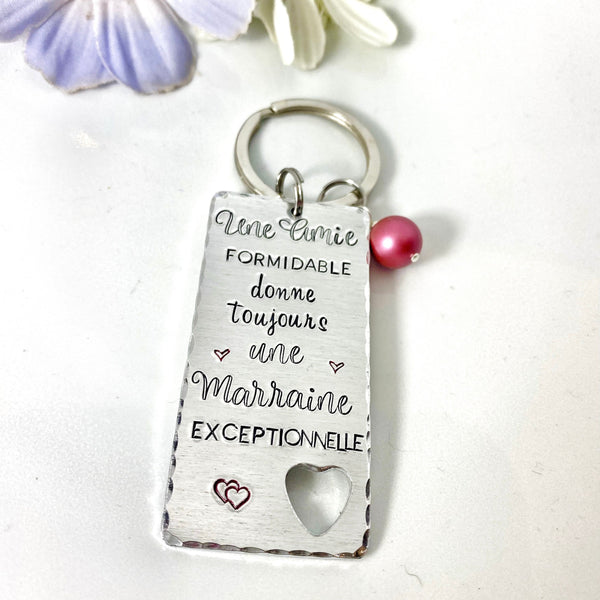 Cadeau Marraine Amie, Porte Clé Marraine Amie, Demande Marraine, Veux-tu être ma Marraine?, Baptême Marraine