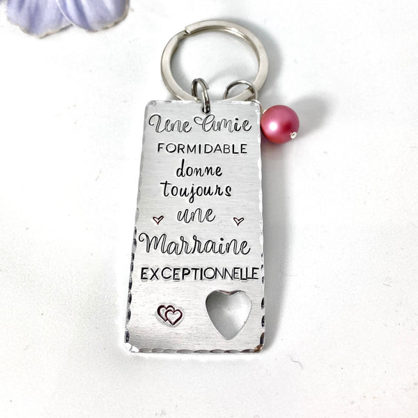 Cadeau Marraine Amie, Porte Clé Marraine Amie, Demande Marraine, Veux-tu être ma Marraine?, Baptême Marraine