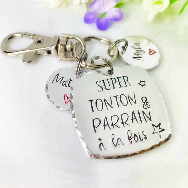 French Uncle Keychain, Gift French Uncle, French Tonton Cadeau