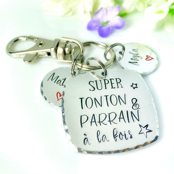 French Uncle Keychain, Gift French Uncle, French Tonton Cadeau