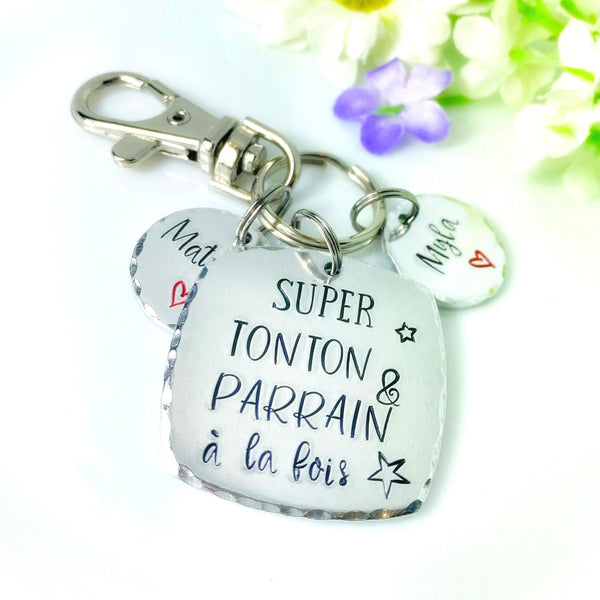French Uncle Keychain, Gift French Uncle, French Tonton Cadeau