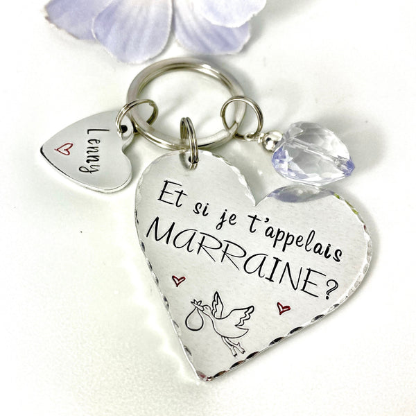 Demande Marraine, Porte-Clé Marraine, Cadeau Baptême Marraine, Et si je t'appelais Marraine, Bijoux Marraine