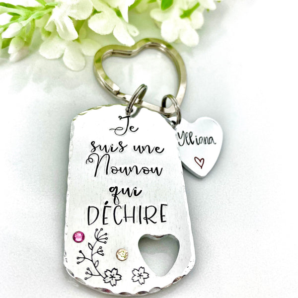 Nounou qui Déchire, Porte Clé Nounou, Cadeau Nounou, La Meilleure Nounou, Merci Nounou