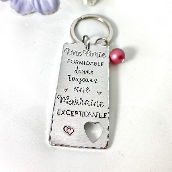 Cadeau Marraine Amie, Porte Clé Marraine Amie, Demande Marraine, Veux-tu être ma Marraine?, Baptême Marraine