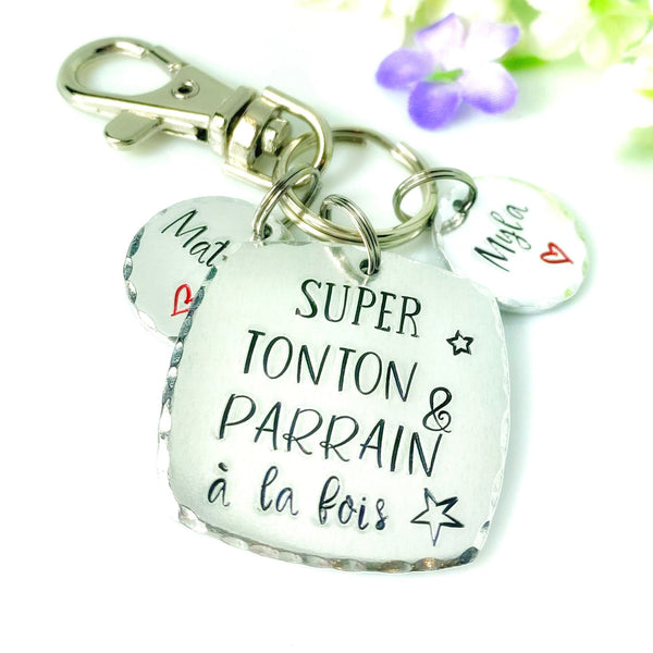 French Uncle Keychain, Gift French Uncle, French Tonton Cadeau