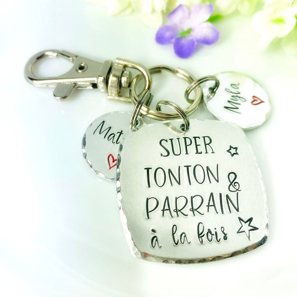 French Uncle Keychain, Gift French Uncle, French Tonton Cadeau