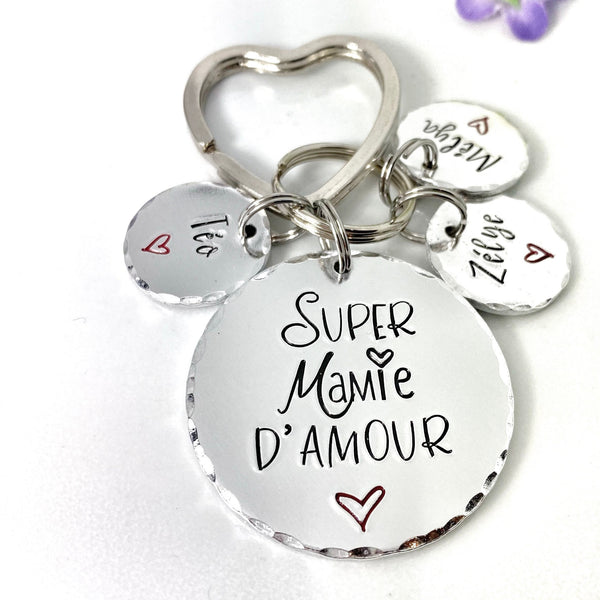 French Grandma Keychain, Gift for Mamie