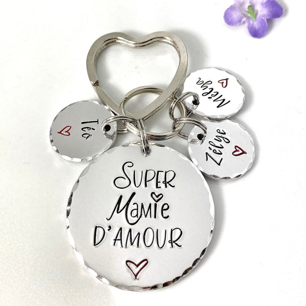 French Grandma Keychain, Gift for Mamie