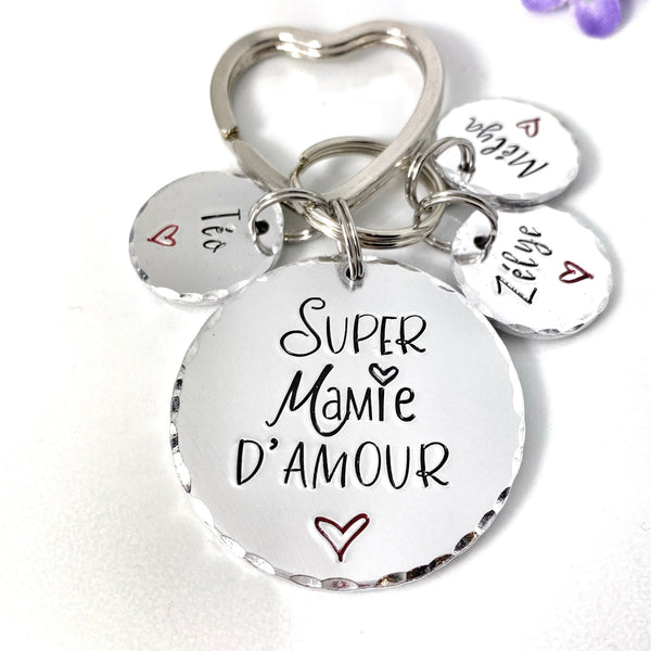 French Grandma Keychain, Gift for Mamie