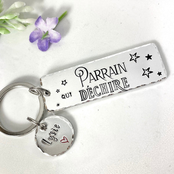 Porte Clé Parrain, Parrain qui Déchire, Cadeau Parrain, Demande Parrain, Meilleur Parrain