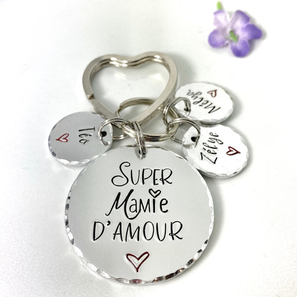 French Grandma Keychain, Gift for Mamie