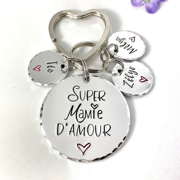 French Grandma Keychain, Gift for Mamie