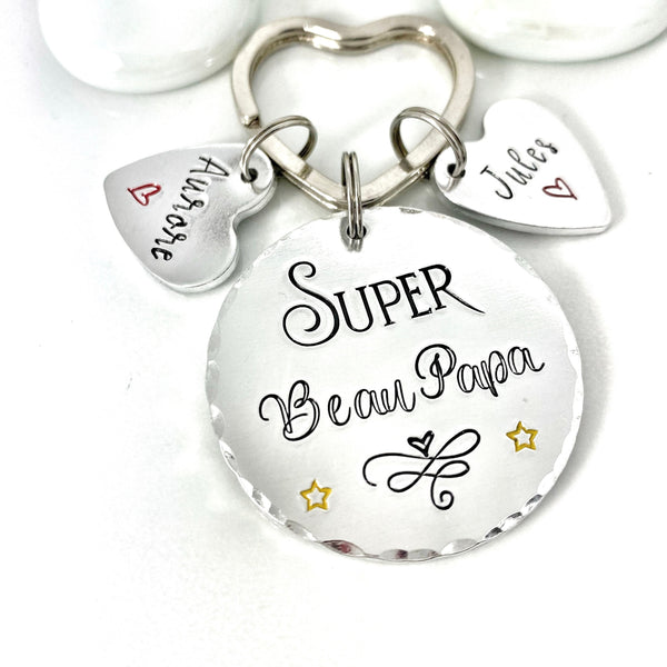 Cadeau Beau Père, Porte Clé Beau Papa, Cadeau Personnalisé Fête Beau Père