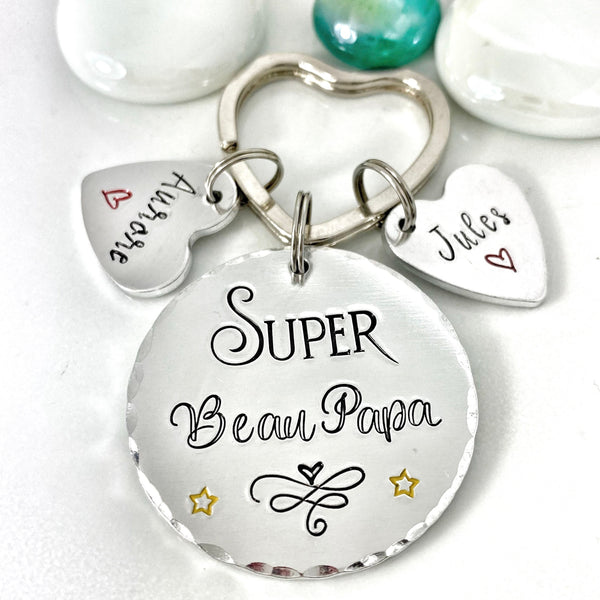 Cadeau Beau Père, Porte Clé Beau Papa, Cadeau Personnalisé Fête Beau Père