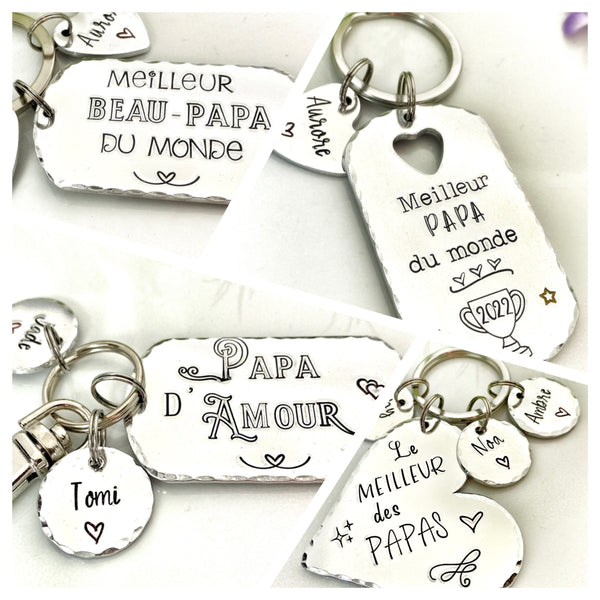 Cadeau Beau Papa, Porte Clé Personnalisé, Fête Beau Pères, Fête des Pères
