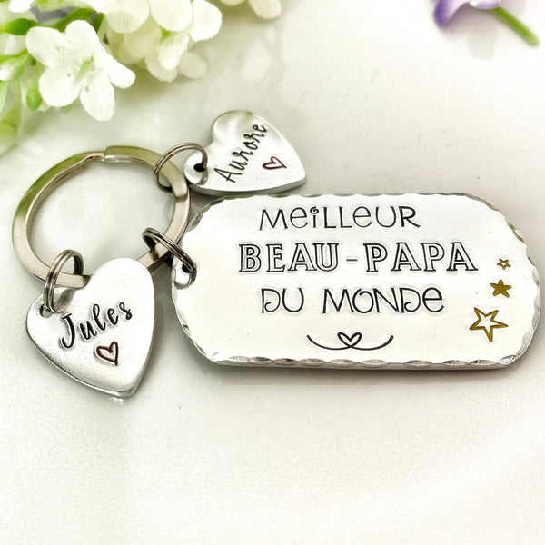 Cadeau Beau Papa, Porte Clé Personnalisé, Fête Beau Pères, Fête des Pères