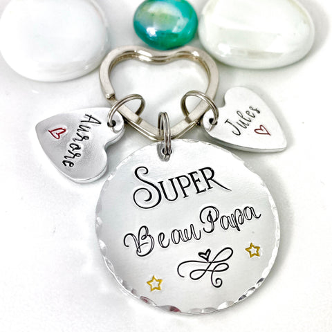 Cadeau Beau Père, Porte Clé Beau Papa, Cadeau Personnalisé Fête Beau Père