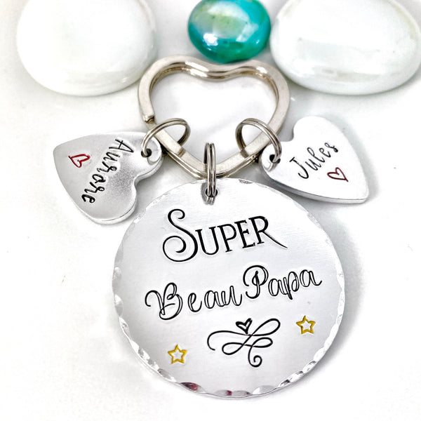 Cadeau Beau Père, Porte Clé Beau Papa, Cadeau Personnalisé Fête Beau Père
