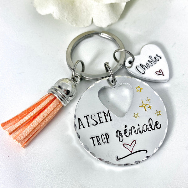 Porte Clé ATSEM, Cadeau ATSEM, Porte Clé Personnalisé, ASTEM trop Géniale