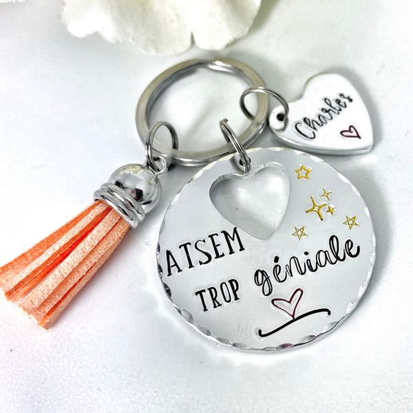 Porte Clé ATSEM, Cadeau ATSEM, Porte Clé Personnalisé, ASTEM trop Géniale