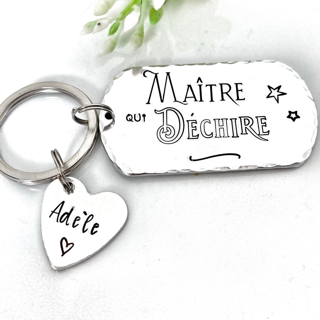 Porte Clé Maître, Cadeau Maître, Porte Clé Enfant Maître, Merci Professeur, Maître qui Déchire, Merci Maître