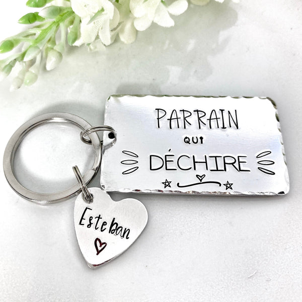 Porte Clé Parrain, Parrain qui Déchire, Cadeau Parrain, Demande Parrain, Meilleur Parrain