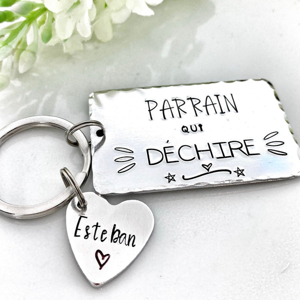 Porte Clé Parrain, Parrain qui Déchire, Cadeau Parrain, Demande Parrain, Meilleur Parrain