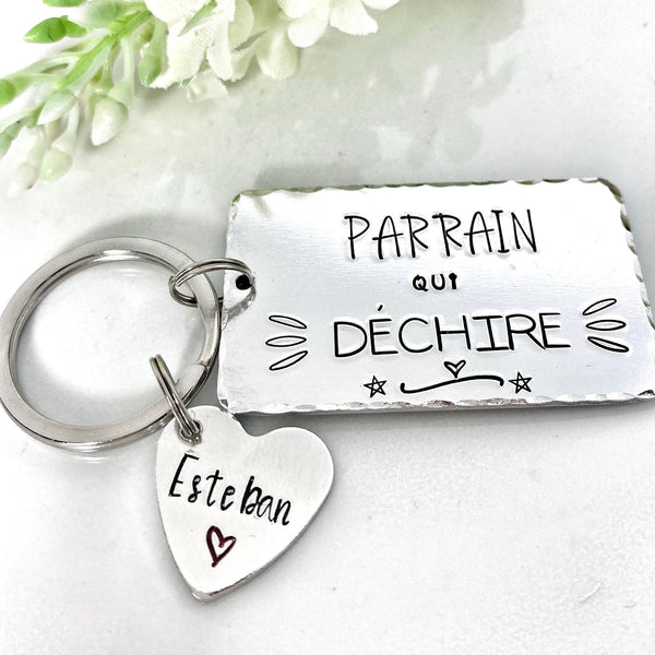 Porte Clé Parrain, Parrain qui Déchire, Cadeau Parrain, Demande Parrain, Meilleur Parrain