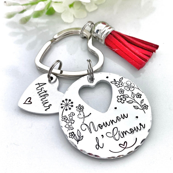 Nounou d'Amour, Porte Clé Nounou, Cadeau Nounou, La Meilleure Nounou, Merci Nounou