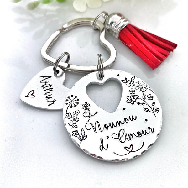 Nounou d'Amour, Porte Clé Nounou, Cadeau Nounou, La Meilleure Nounou, Merci Nounou