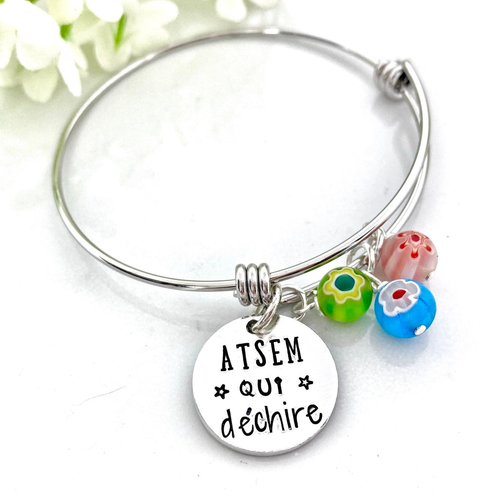 Bracelet Gravé ATSEM, Cadeau ATSEM, Bracelet ATSEM, Bijoux Enseignant