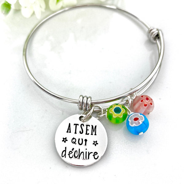 Bracelet Gravé ATSEM, Cadeau ATSEM, Bracelet ATSEM, Bijoux Enseignant