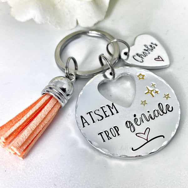 Porte Clé ATSEM, Cadeau ATSEM, Porte Clé Personnalisé, ASTEM trop Géniale