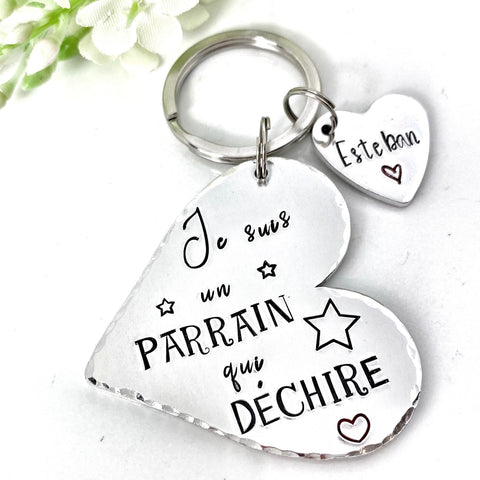 Porte Clé Parrain, Parrain qui Déchire, Cadeau Parrain, Demande Parrain, Meilleur Parrain