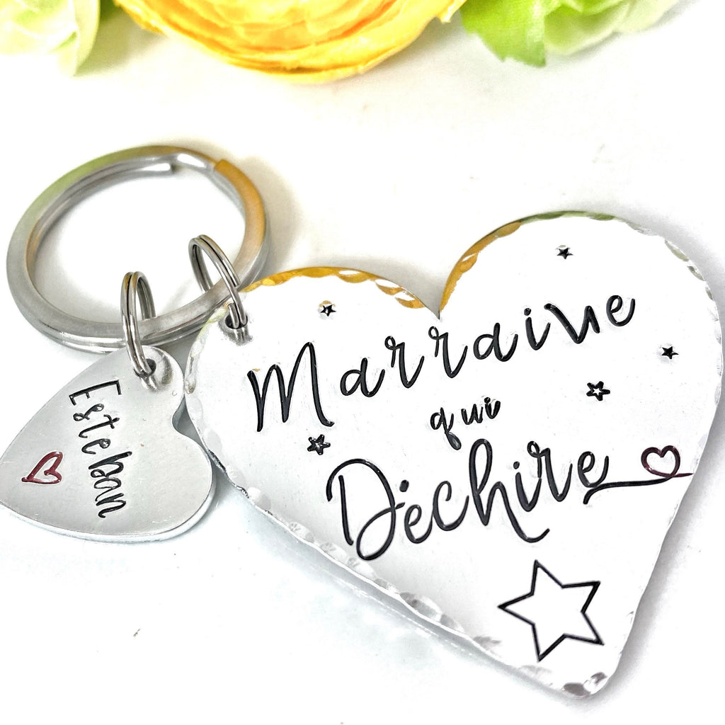 Marraine qui Déchire, Demande Marraine, Porte-Clé Marraine, Cadeau Baptême Marraine, Marraine Formidable, Bijoux Marraine