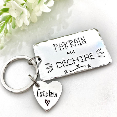 Porte Clé Parrain, Parrain qui Déchire, Cadeau Parrain, Demande Parrain, Meilleur Parrain