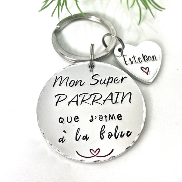 Porte Clé Parrain, Parrain d'Amour, Cadeau Parrain, Demande Parrain, Meilleur Parrain, Idée Parrain